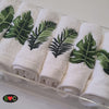 Tray of 6 Green Leaves Face Napkins