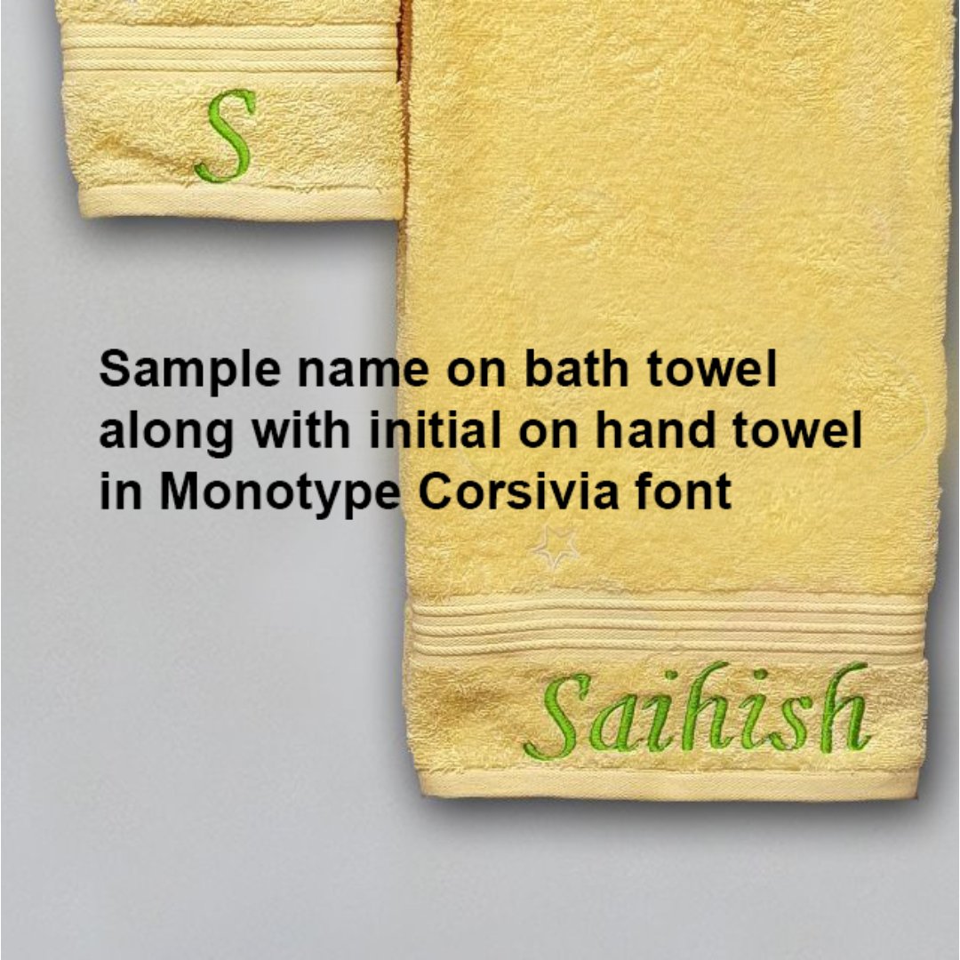 Badminton Embroidered Personalized Towel Set yellow