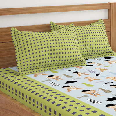 Monkey Cartoon Print Bed Sheet