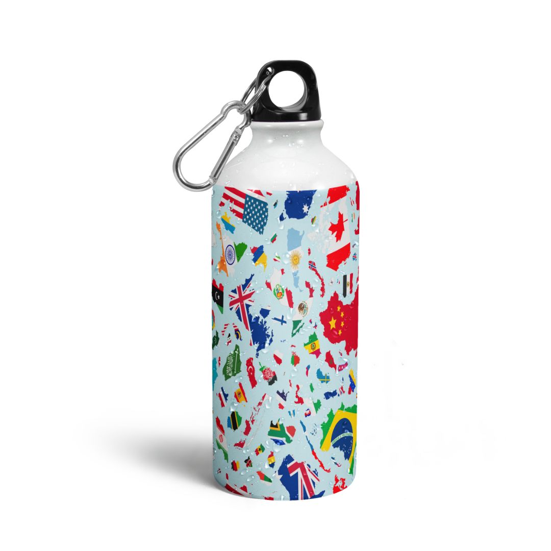 World Map Print Sipper Bottles