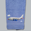 Aeroplane Embroidered Personalized Towel Set blue