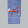 Aeroplane Embroidered Personalized Towel Set blue