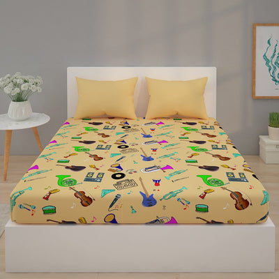 Musical Instruments Print Bed Sheet