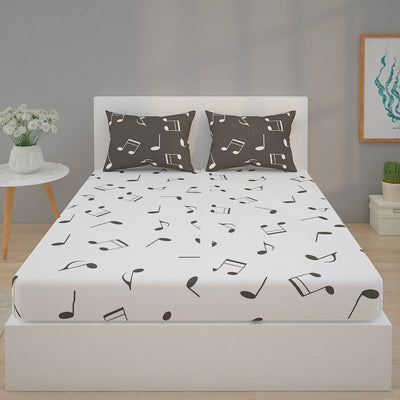 Musical Notes Print Bed Sheet