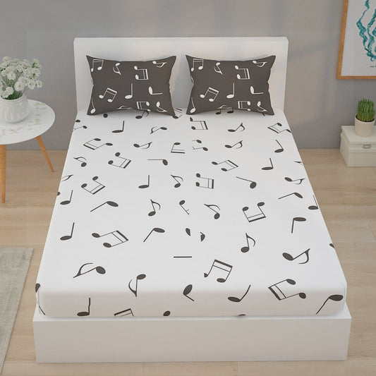 Musical Notes Print Bed Sheet