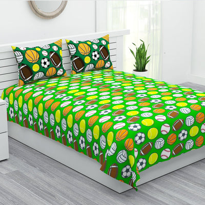 Balls Green Print Bed Sheet