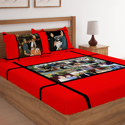 Personlized Bed Sheet Centre Collage Layout