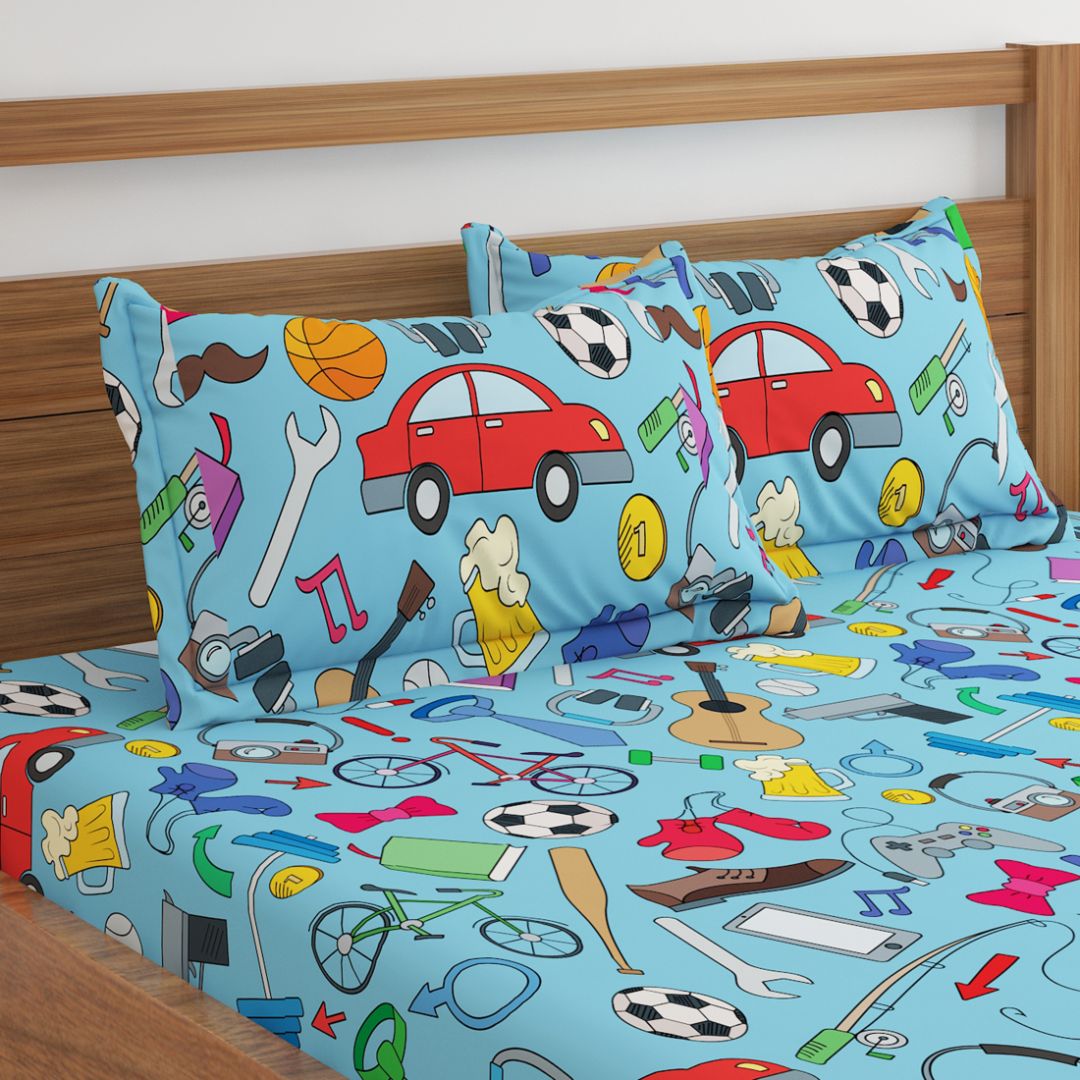 Boys Room Print Bed Sheet