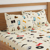 Retro Cream Print Bed Sheet