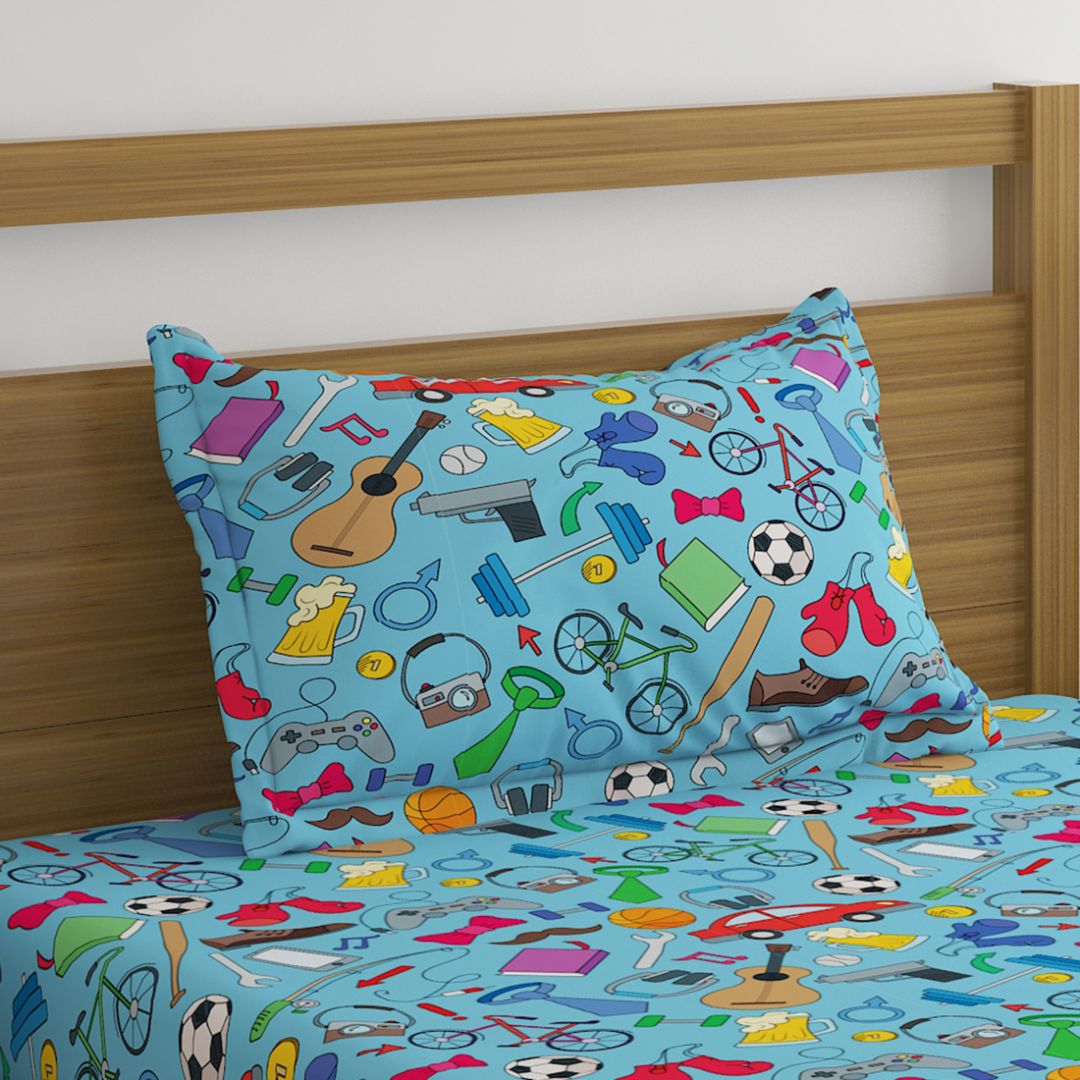 Boys Room Print Bed Sheet