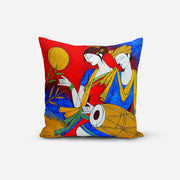 Village Musical Print Cushion Cover