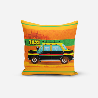 Taxi Print Cushion Cover