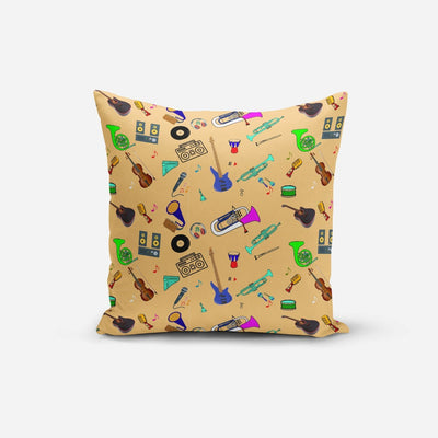 Musical Instruments Print Cushion Cover