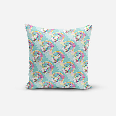 Unicorn Rainbow Print Cushion Cover