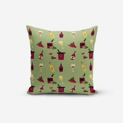 Wine Print Cushion Cover