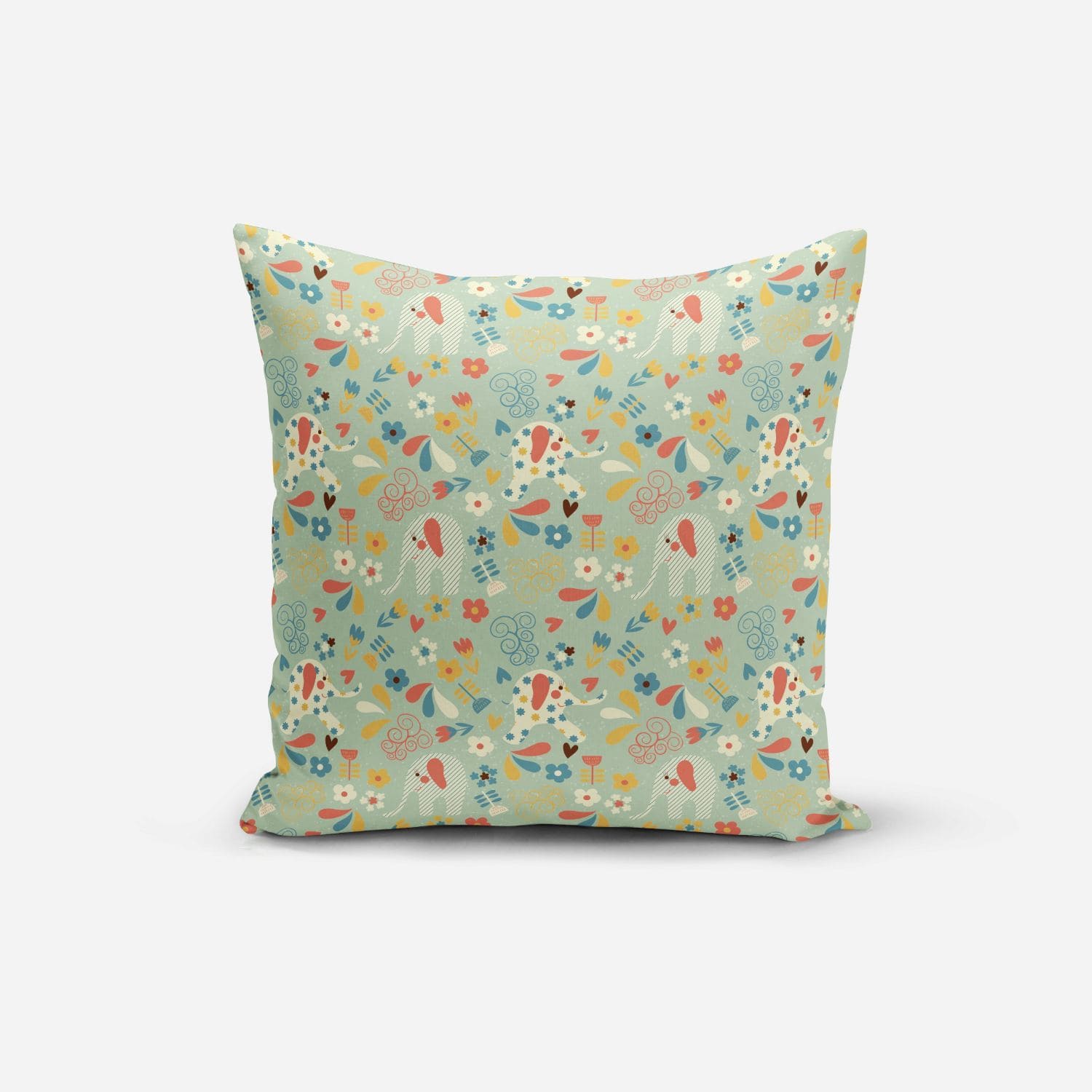 Baby Elephant Print Cushion Cover