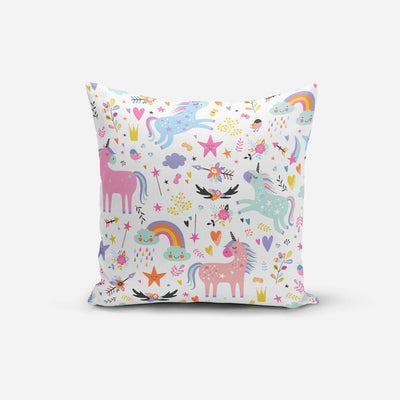 Unicorn Pink Print Cushion Cover