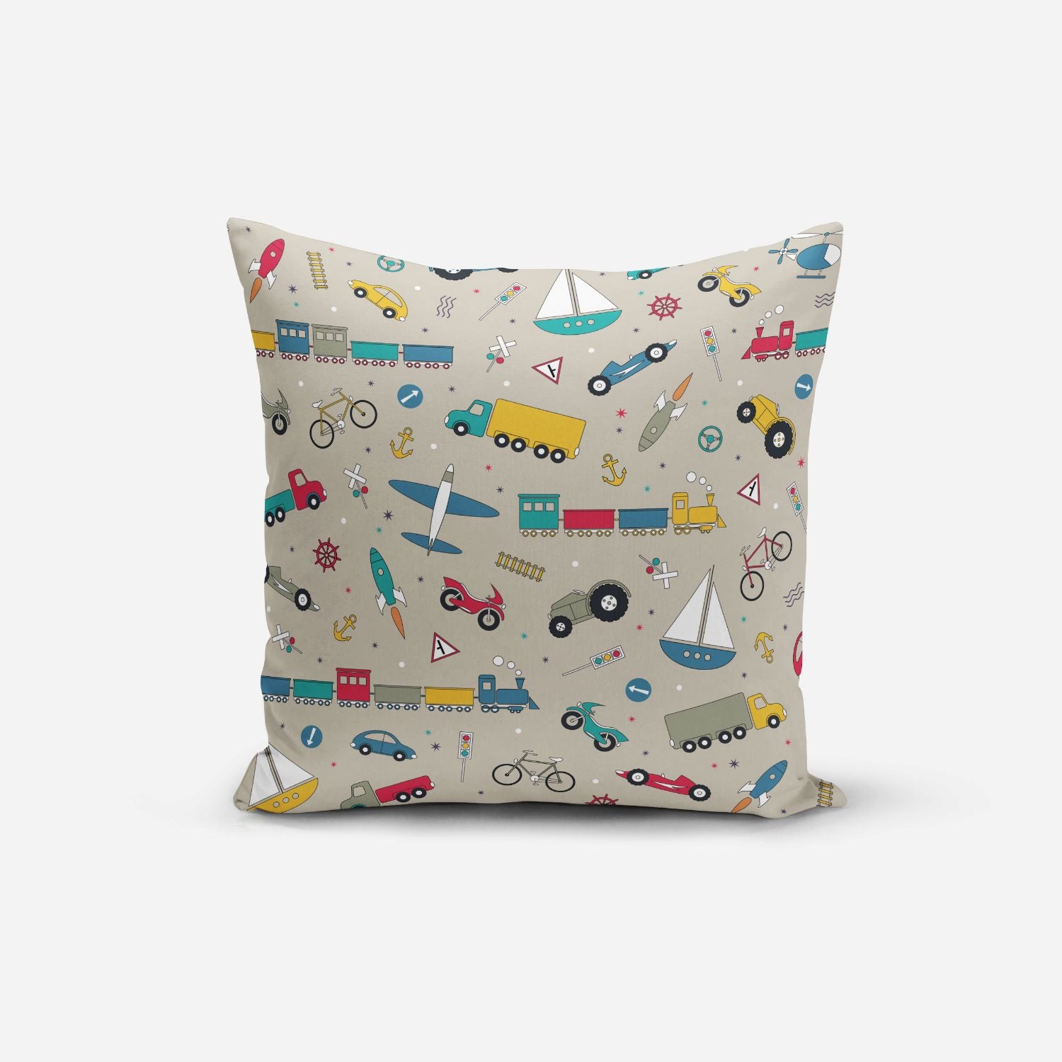 Transport Print Cushion Cover