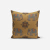 Brown Elephant Print Cushion Cover