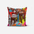 Brown Travel Print Cushion Cover