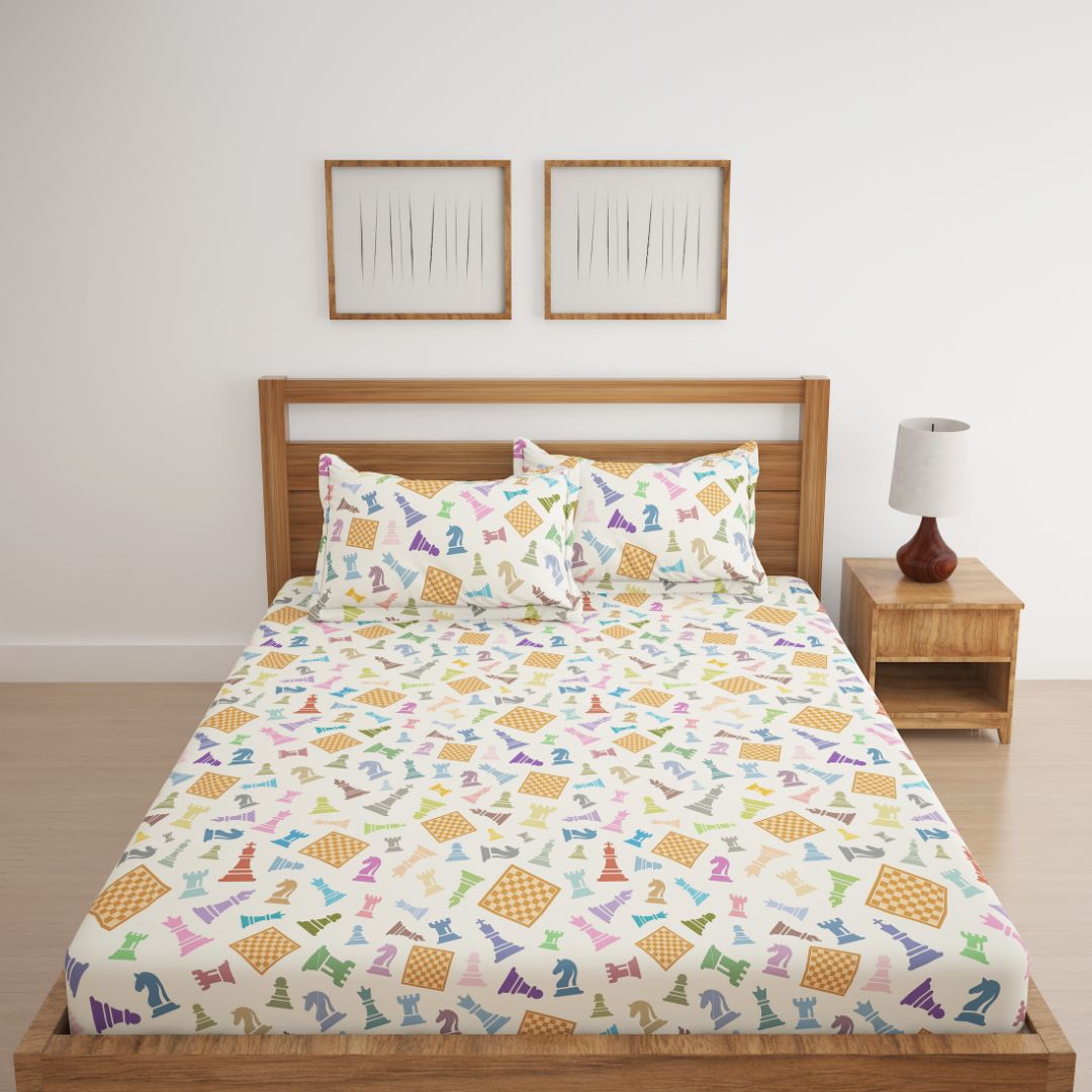 Chess Print Bed Sheet