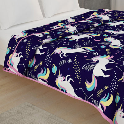 Unicorn Dark Blue Print Dohar