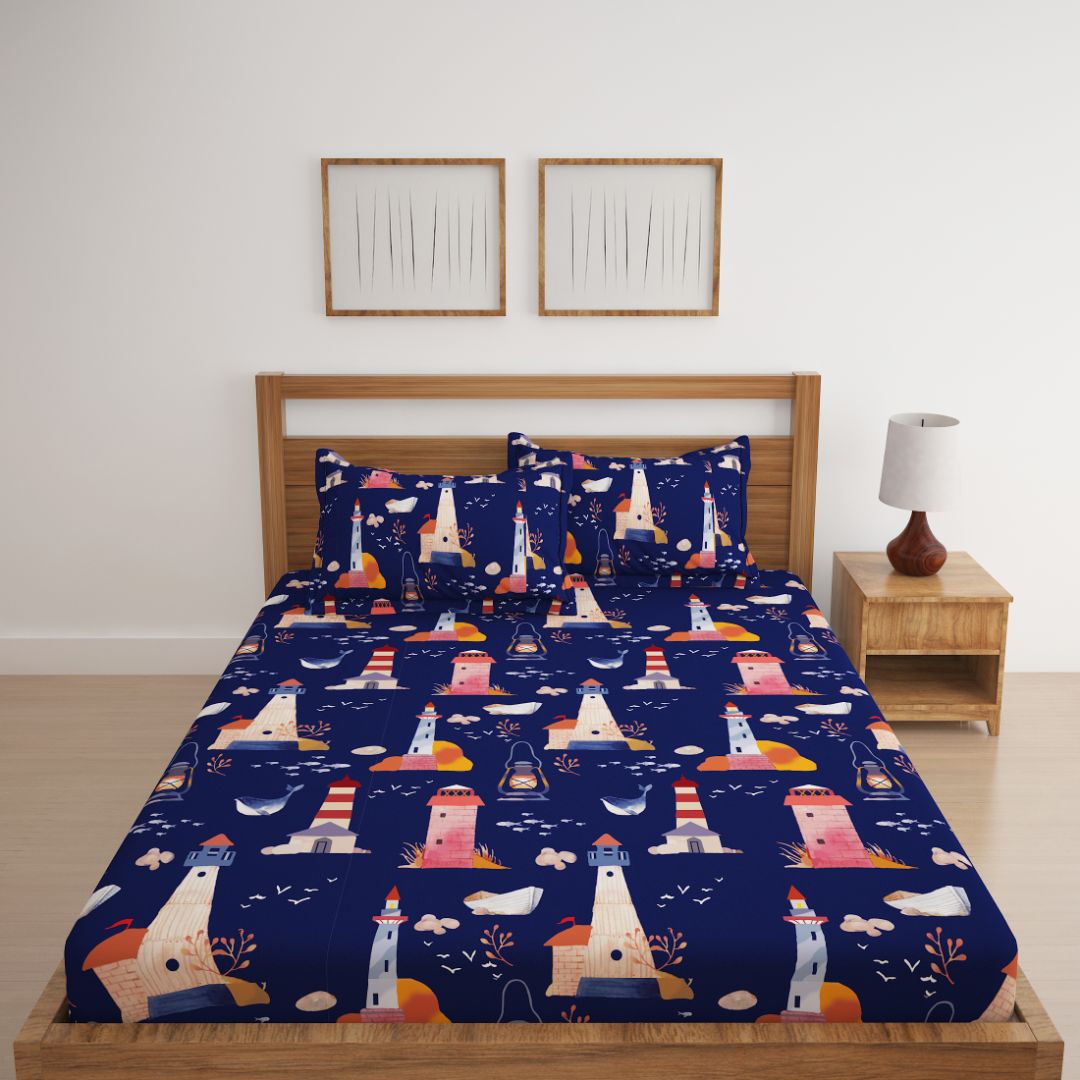 Light House Print Bed Sheet