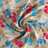 Red and Blue Elephant Print Bed Sheet