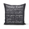 Family rules Grey Cushion Cover