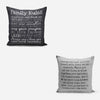 Family rules and Love grows print Grey set of Two Cushion Covers