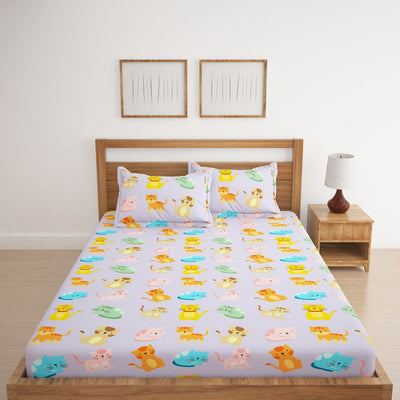 Cats Print Bed Sheet