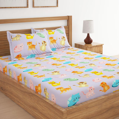 Cats Print Bed Sheet