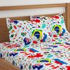 World Map With Flags Print Bed Sheet