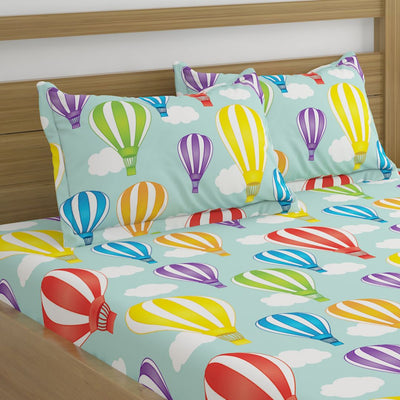 Colorful Hot Air Balloons Print Bed Sheet