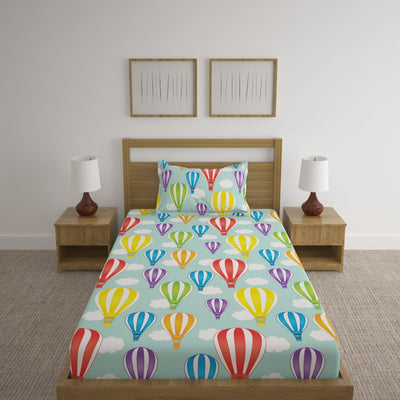 Colorful Hot Air Balloons Print Bed Sheet