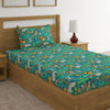 Jungle Dark Green Print Bed Sheet