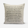 Family rules and Love grows print Beige set of Two Cushion Covers