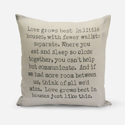 Love grows Beige Cushion Cover