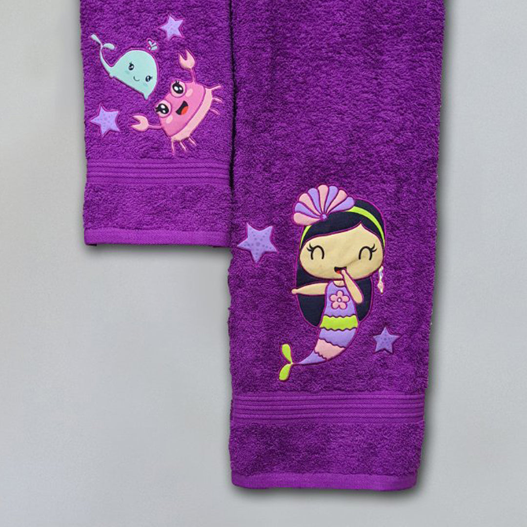 Mermaid Embroidered Personalized Towel