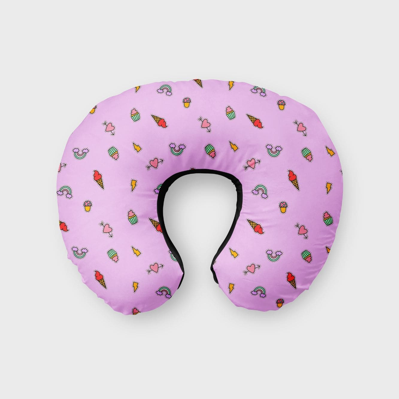 Icecream Pink Print Neck Pillow