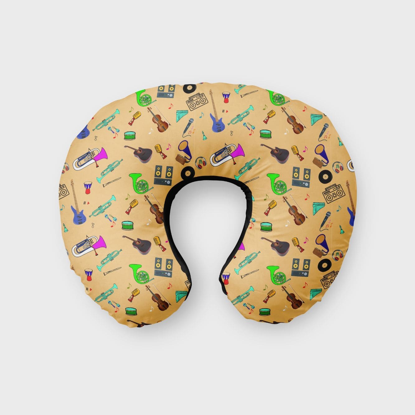 Musical Instruments Print Neck Pillow