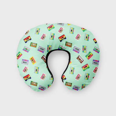 Cassette Green Print Neck Pillow