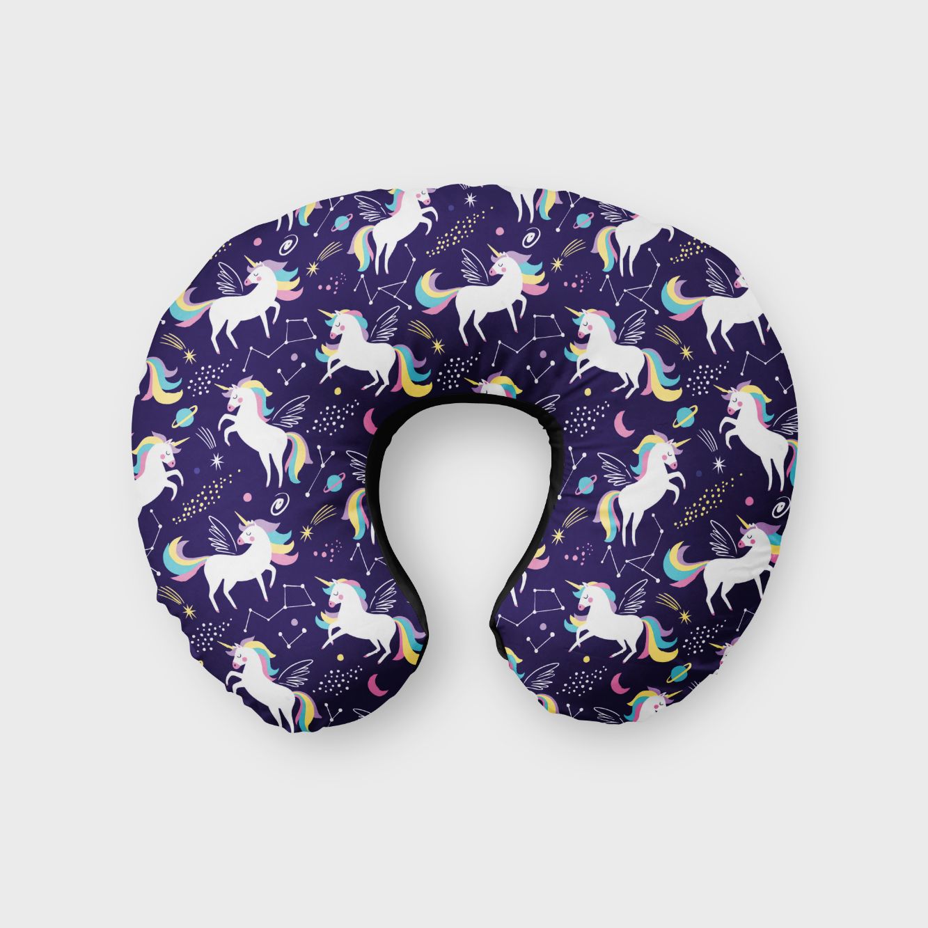 Unicorn Dark Blue Neck Pillow