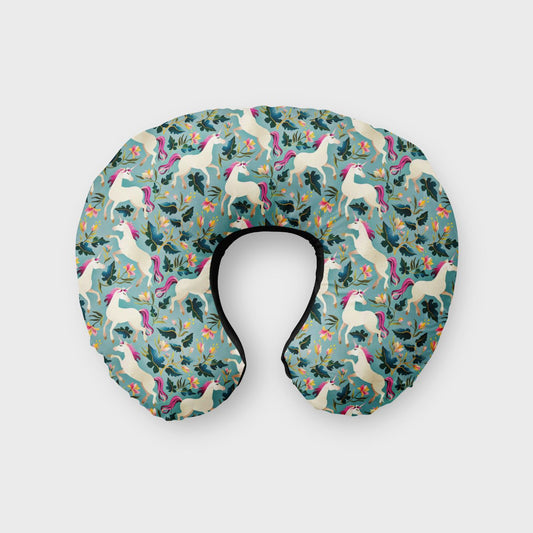 Unicorn Green Print Neck Pillow