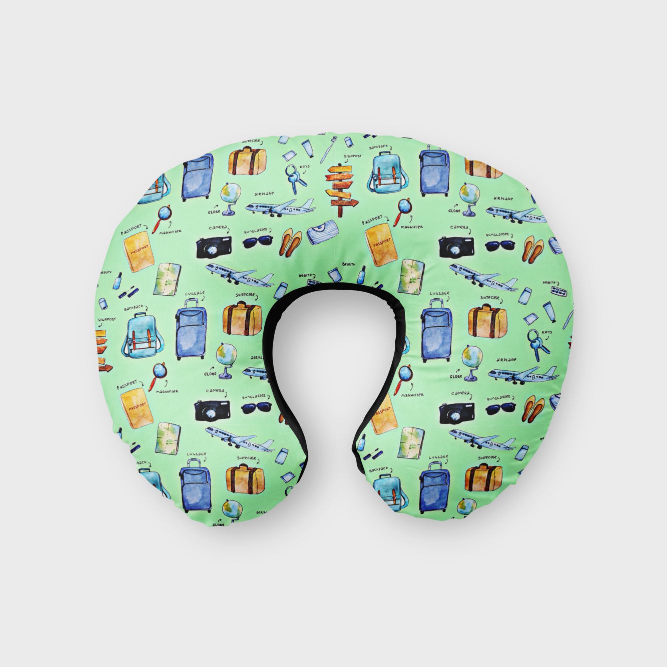 Travel Print Neck Pillow