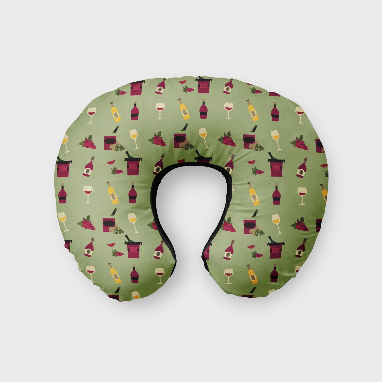 Wine Print Neck Pillow