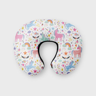 Unicorn Pink Print Neck Pillow