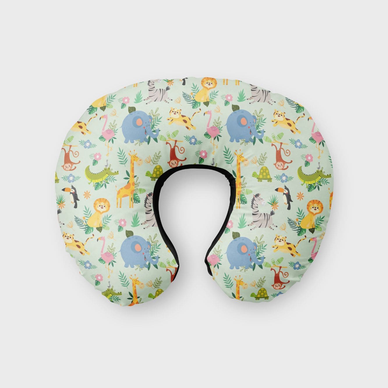 Jungle Light Green Print Neck Pillow