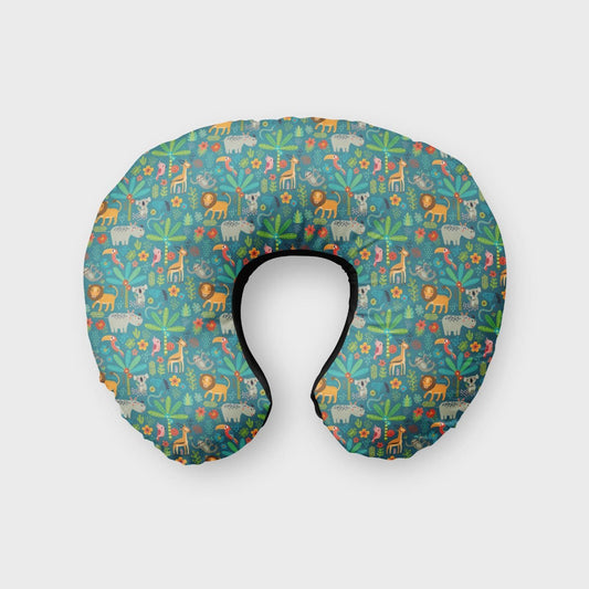 Jungle Dark Green Print Neck Pillow