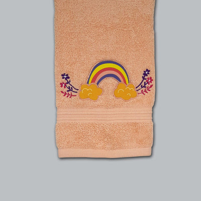 New Unicorn Embroidered Personalized Towel Peach